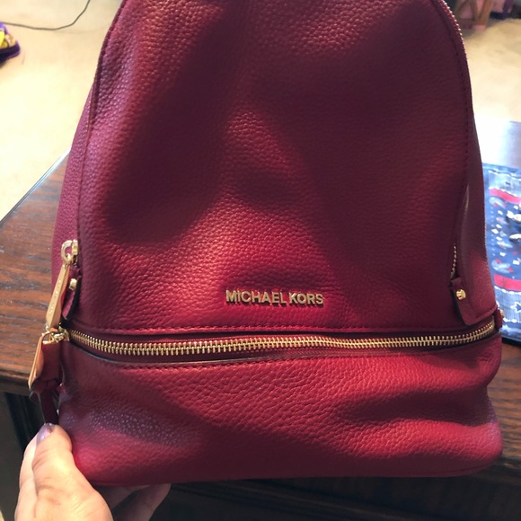 Michael Kors- Small Red Backpack. Like new - Picture 1 of 3